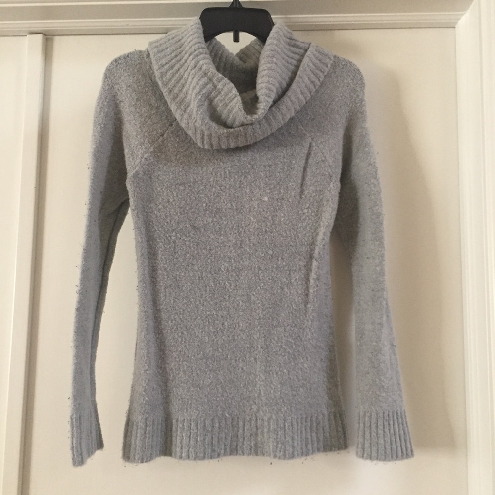 Poof! Light Gray Cowl Neck Sweater